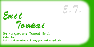 emil tompai business card